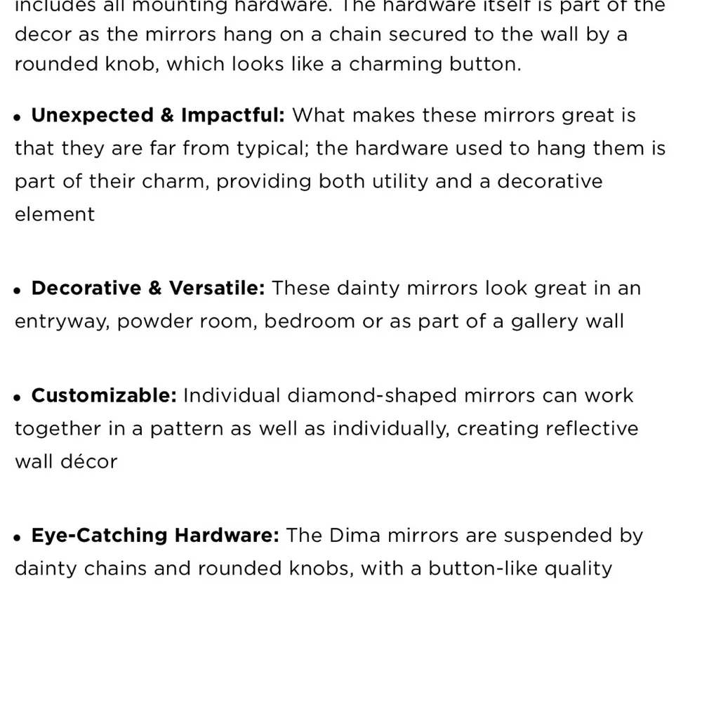 Umbra Dima hanging Diamond mirrors set of 3